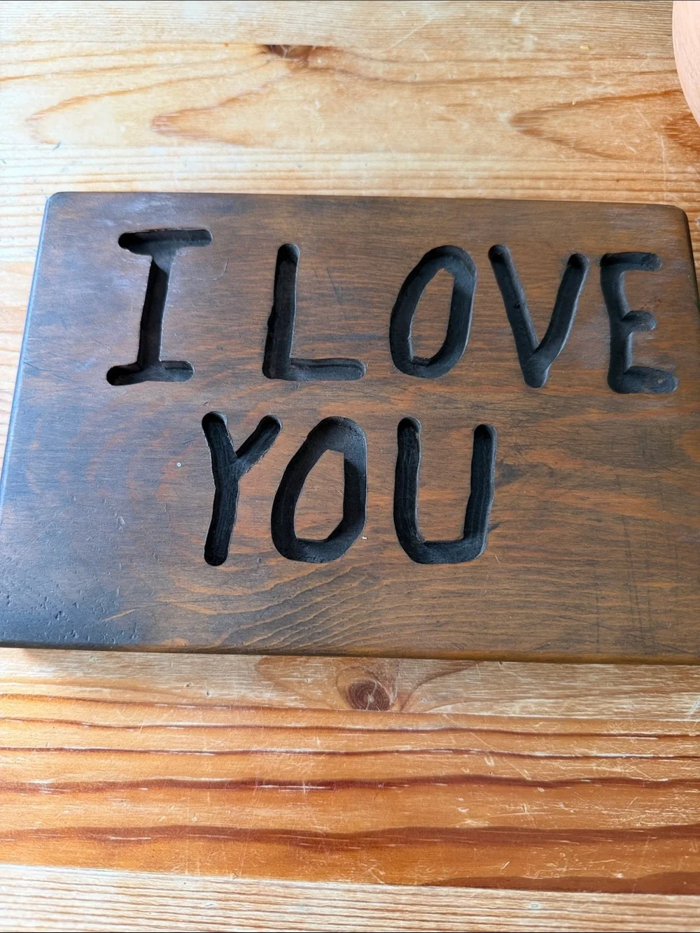 Vintage Wooden 'I Love You' Sign